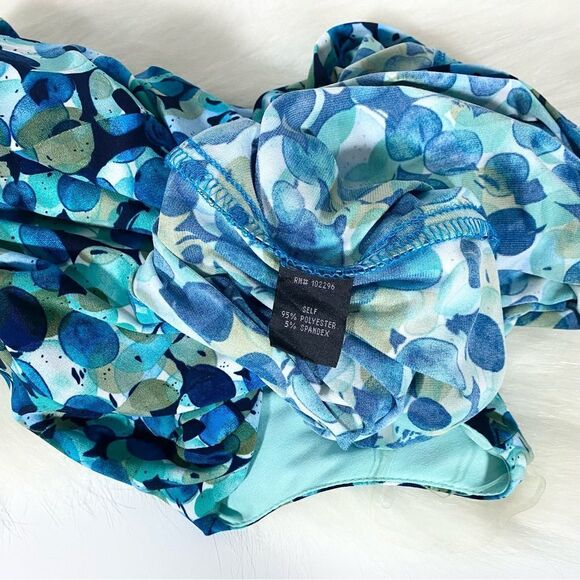 Connected Apparel Dress Printed Pattern 4P Blue Green - Picture 6 of 7